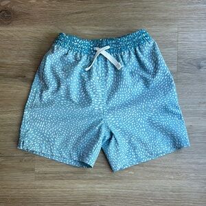 Chubbies Kids Swim Trunks in Light Blue and White